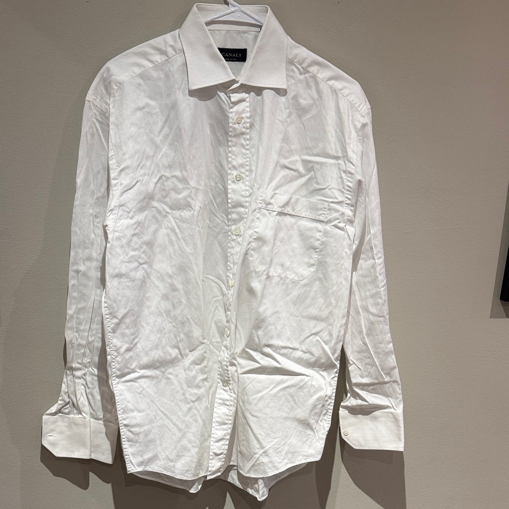Canali Crisp White Dress Shirt